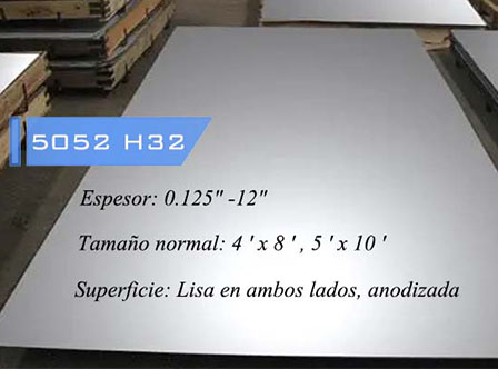 5052 H32 Placa de aluminio 4 ‘ x 8 ‘